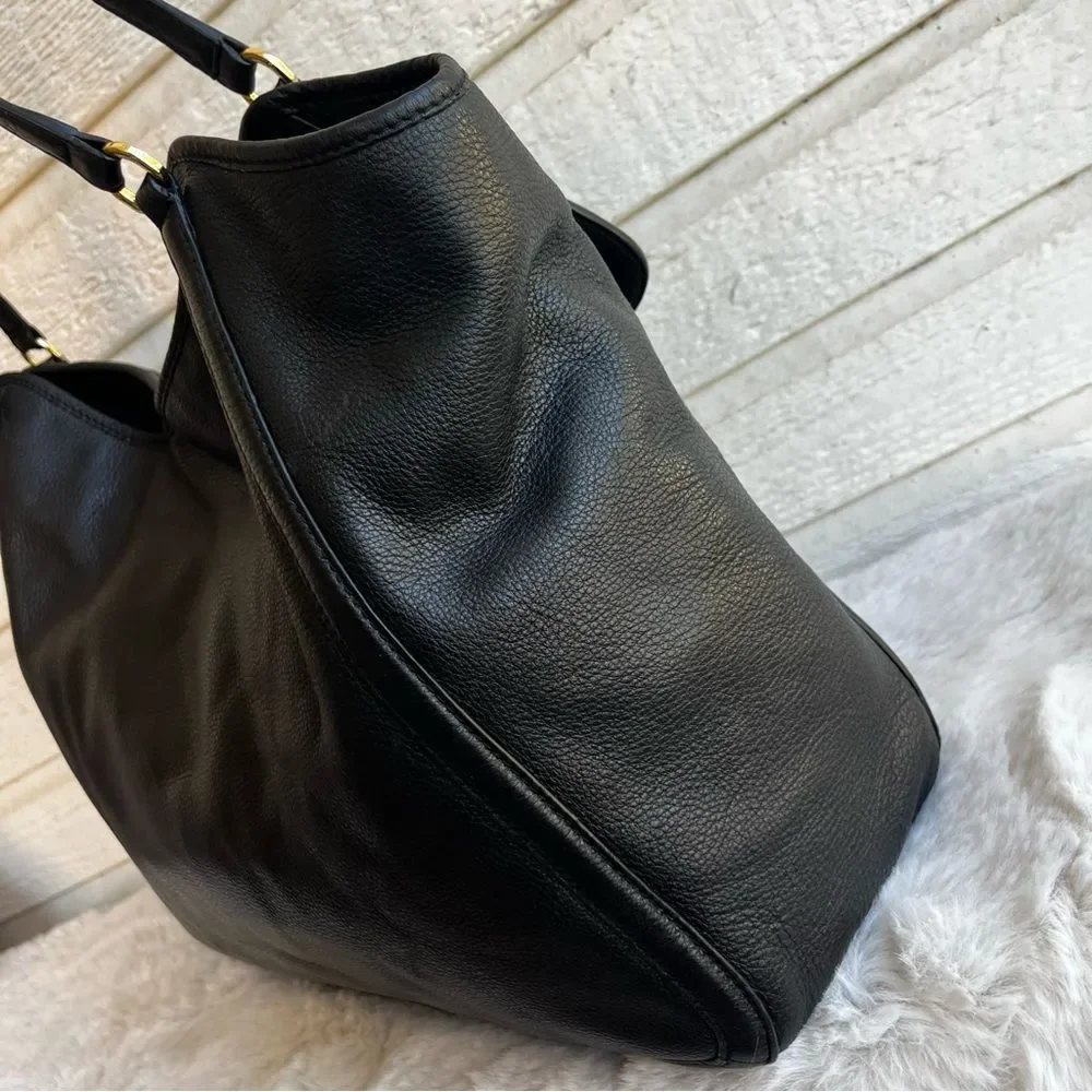 TORY BURCH Black XL Amanda Marion Travel JUMBO Fleming Emerson Tote Shoulder Bag